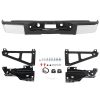 Pickup Rear Bumper Chevrolet Silverado 1500 2007-2013-Silver/Steel/No Hole